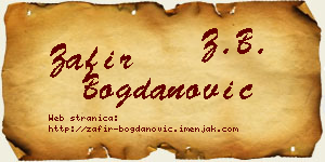 Zafir Bogdanović vizit kartica